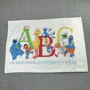 Vintage Sesame Street Alphabet Pillowcase ABC Big Bird Cookie Monster